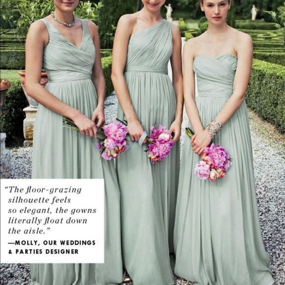 💕JCrew silk chiffon long gown in pink - Picture 2 of 7